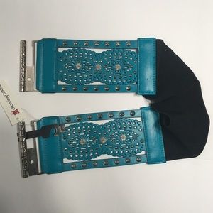 Charming Charlie Turquoise Wide Studded Belt